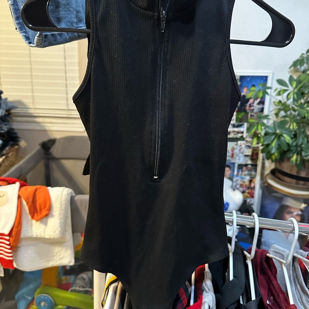 Black Sleeveless Bodysuit
